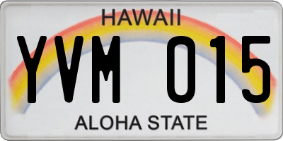 HI license plate YVM015