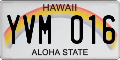 HI license plate YVM016