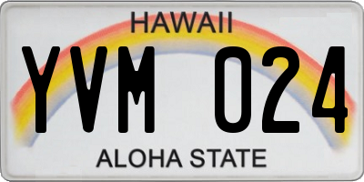 HI license plate YVM024