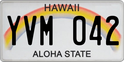 HI license plate YVM042