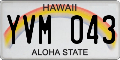 HI license plate YVM043