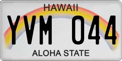 HI license plate YVM044