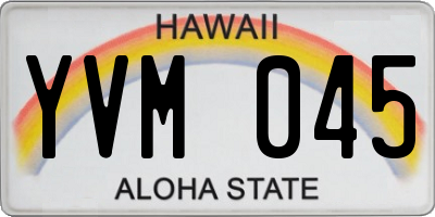 HI license plate YVM045