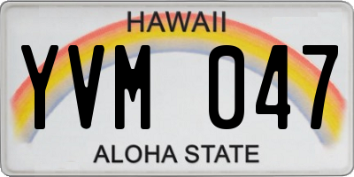 HI license plate YVM047