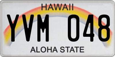 HI license plate YVM048