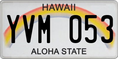HI license plate YVM053