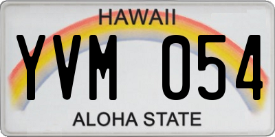 HI license plate YVM054
