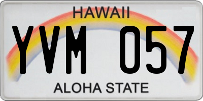HI license plate YVM057