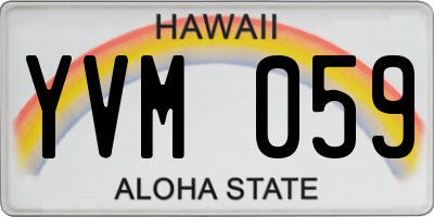 HI license plate YVM059