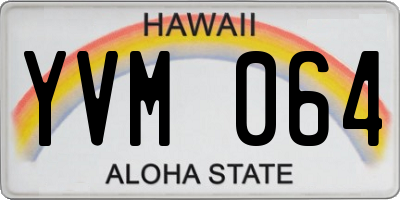 HI license plate YVM064
