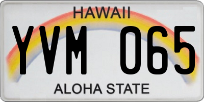 HI license plate YVM065