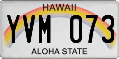 HI license plate YVM073