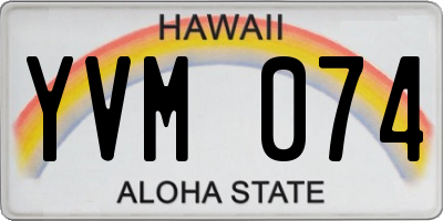 HI license plate YVM074