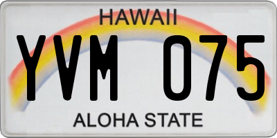 HI license plate YVM075