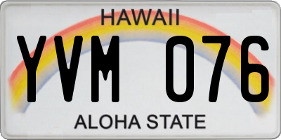 HI license plate YVM076