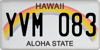 HI license plate YVM083