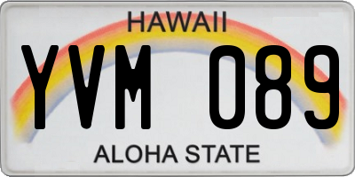 HI license plate YVM089