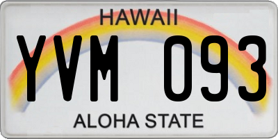 HI license plate YVM093