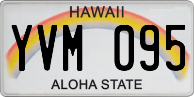 HI license plate YVM095