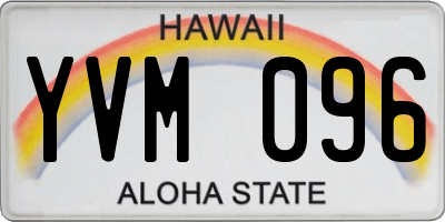 HI license plate YVM096