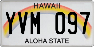 HI license plate YVM097