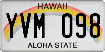 HI license plate YVM098