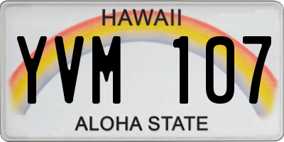 HI license plate YVM107