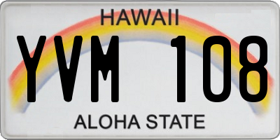HI license plate YVM108