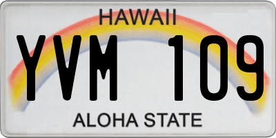 HI license plate YVM109