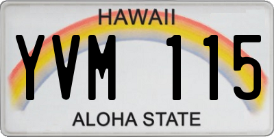 HI license plate YVM115