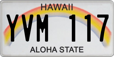 HI license plate YVM117