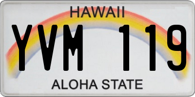 HI license plate YVM119