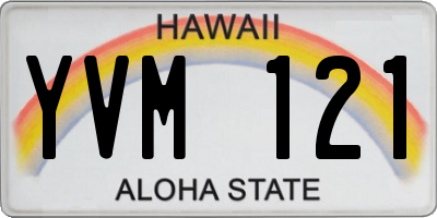 HI license plate YVM121