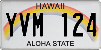 HI license plate YVM124