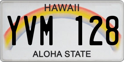 HI license plate YVM128