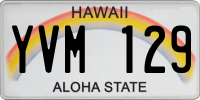 HI license plate YVM129