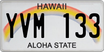 HI license plate YVM133