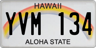 HI license plate YVM134