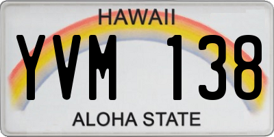 HI license plate YVM138