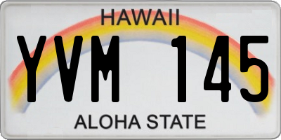 HI license plate YVM145