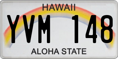 HI license plate YVM148