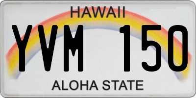 HI license plate YVM150