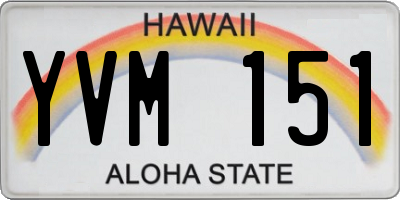 HI license plate YVM151