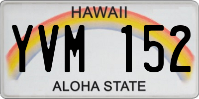 HI license plate YVM152
