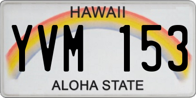 HI license plate YVM153