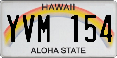 HI license plate YVM154