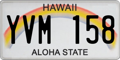 HI license plate YVM158