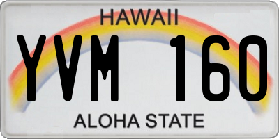 HI license plate YVM160