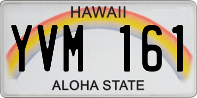 HI license plate YVM161