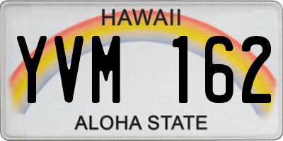 HI license plate YVM162